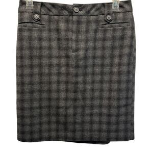 Eddie Bauer Wool Plaid Skirt Womens 8 Tall Pockets Dark Academia Schoolgirl